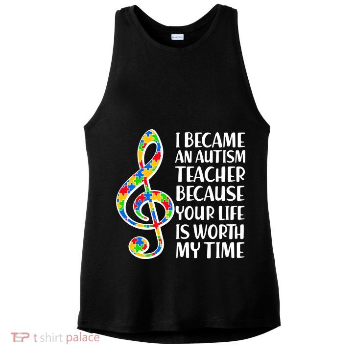 I Became An Autism Teacher For You Ladies PosiCharge Tri-Blend Wicking Tank