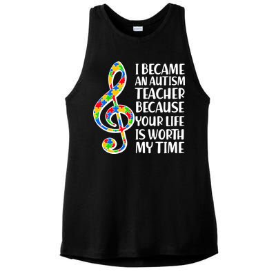 I Became An Autism Teacher For You Ladies PosiCharge Tri-Blend Wicking Tank