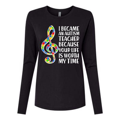 I Became An Autism Teacher For You Womens Cotton Relaxed Long Sleeve T-Shirt