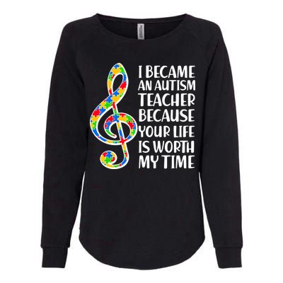 I Became An Autism Teacher For You Womens California Wash Sweatshirt