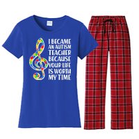 I Became An Autism Teacher For You Women's Flannel Pajama Set