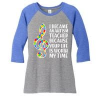 I Became An Autism Teacher For You Women's Tri-Blend 3/4-Sleeve Raglan Shirt