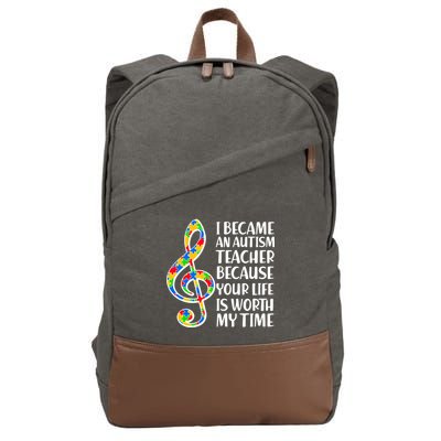 I Became An Autism Teacher For You Cotton Canvas Backpack
