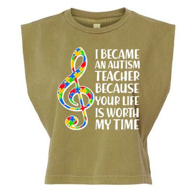 I Became An Autism Teacher For You Garment-Dyed Women's Muscle Tee