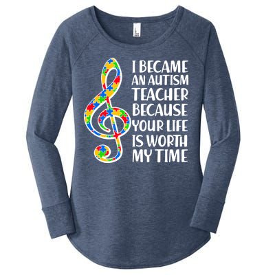 I Became An Autism Teacher For You Women's Perfect Tri Tunic Long Sleeve Shirt