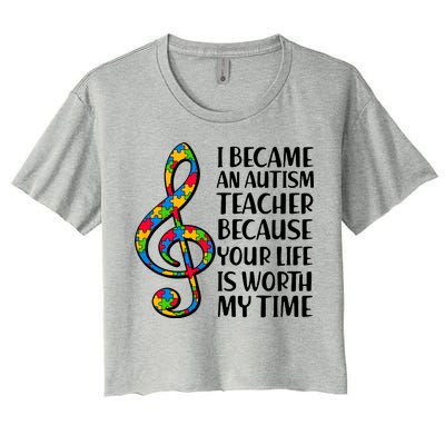 I Became An Autism Teacher For You Women's Crop Top Tee