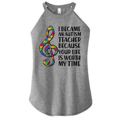 I Became An Autism Teacher For You Women's Perfect Tri Rocker Tank