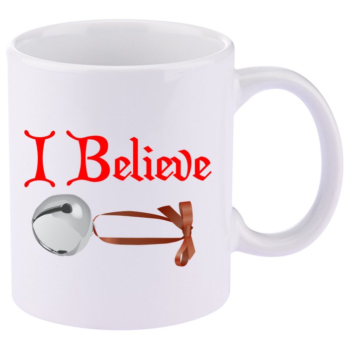I Believe Christmas Bell 11oz C Handle Ceramic Mug