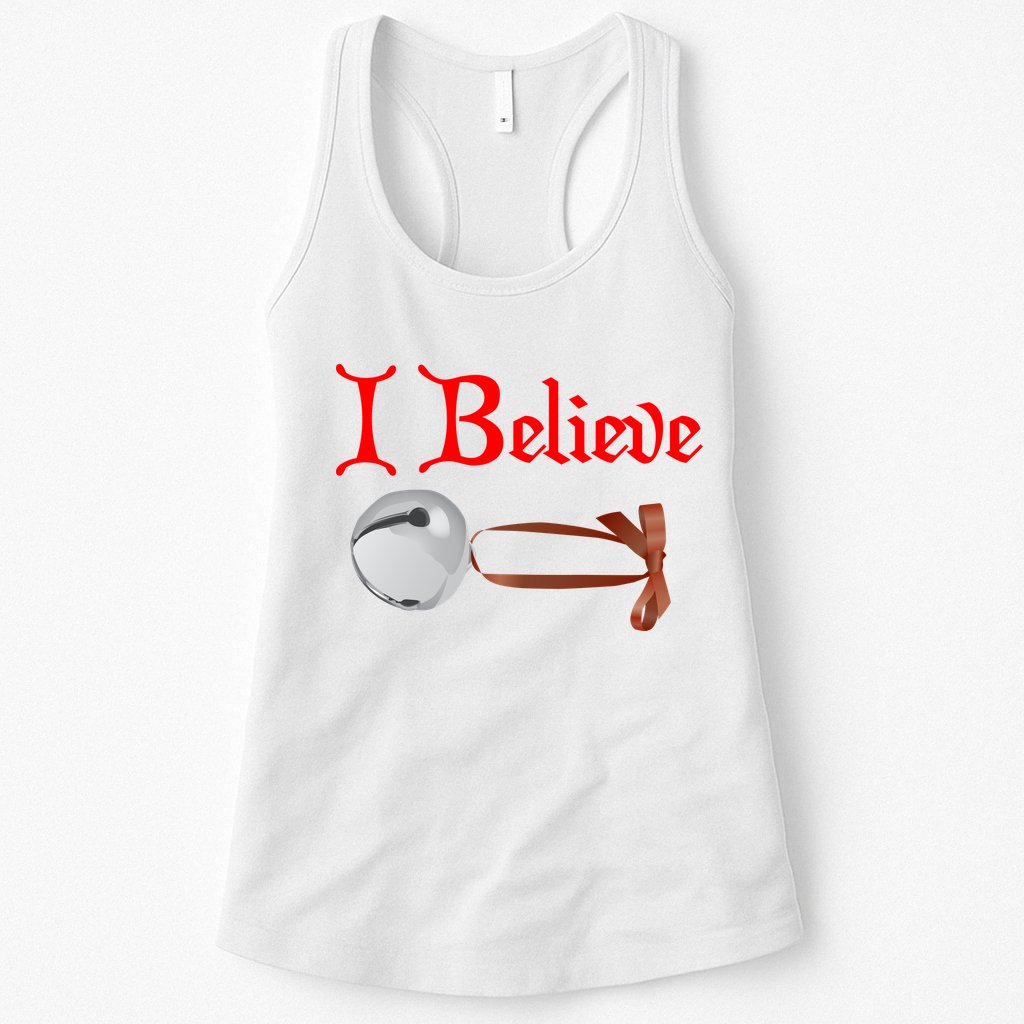 I Believe Christmas Bell Womens Tank Top
