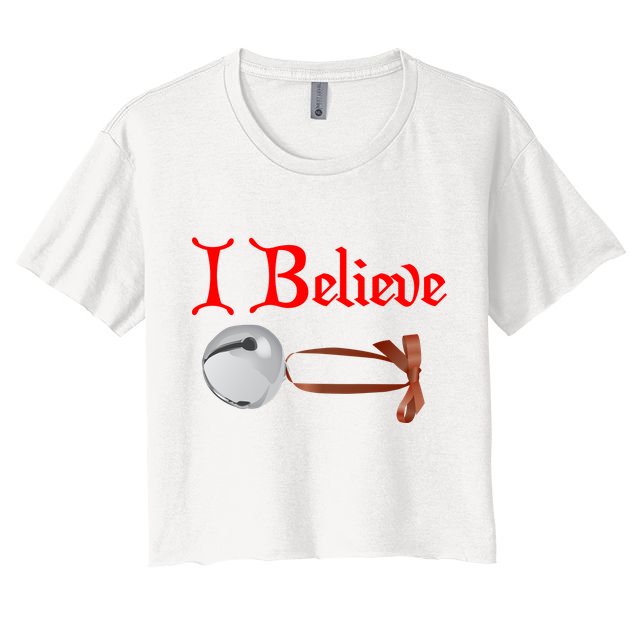 I Believe Christmas Bell Crop Top