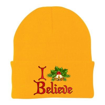 I Believe Christmas Bells Knit Cap Winter Beanie