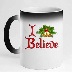 I Believe Christmas Bells 11oz Black Color Changing Mug