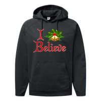 I Believe Christmas Bells Performance Fleece Hoodie