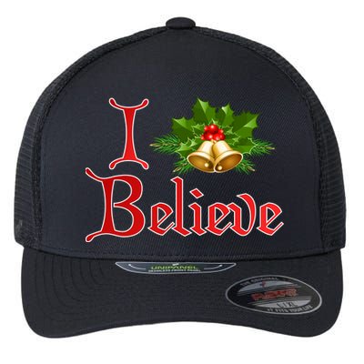 I Believe Christmas Bells Flexfit Unipanel Trucker Cap