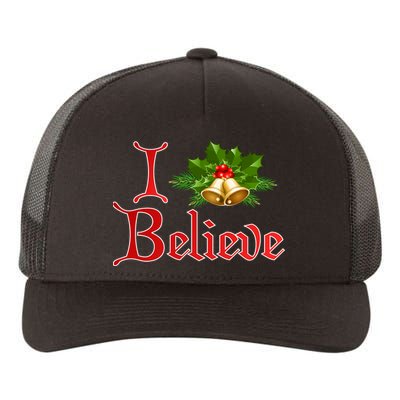 I Believe Christmas Bells Yupoong Adult 5-Panel Trucker Hat