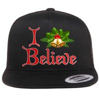 I Believe Christmas Bells Flat Bill Trucker Hat