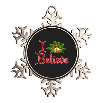 I Believe Christmas Bells Metallic Star Ornament