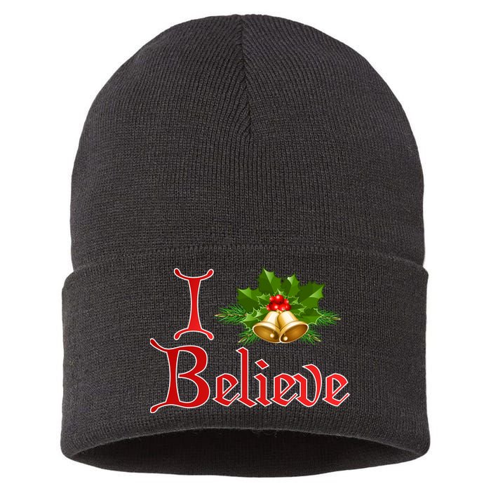 I Believe Christmas Bells Sustainable Knit Beanie