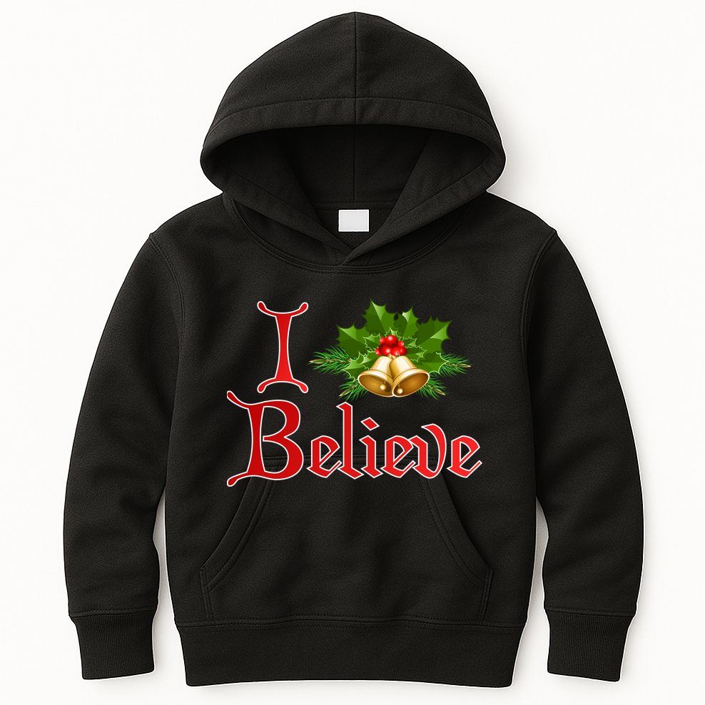 I Believe Christmas Bells Kids Hoodie