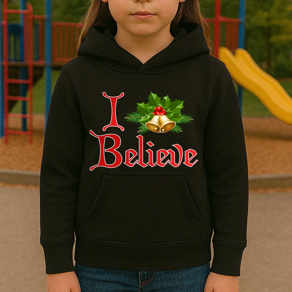 I Believe Christmas Bells Kids Hoodie
