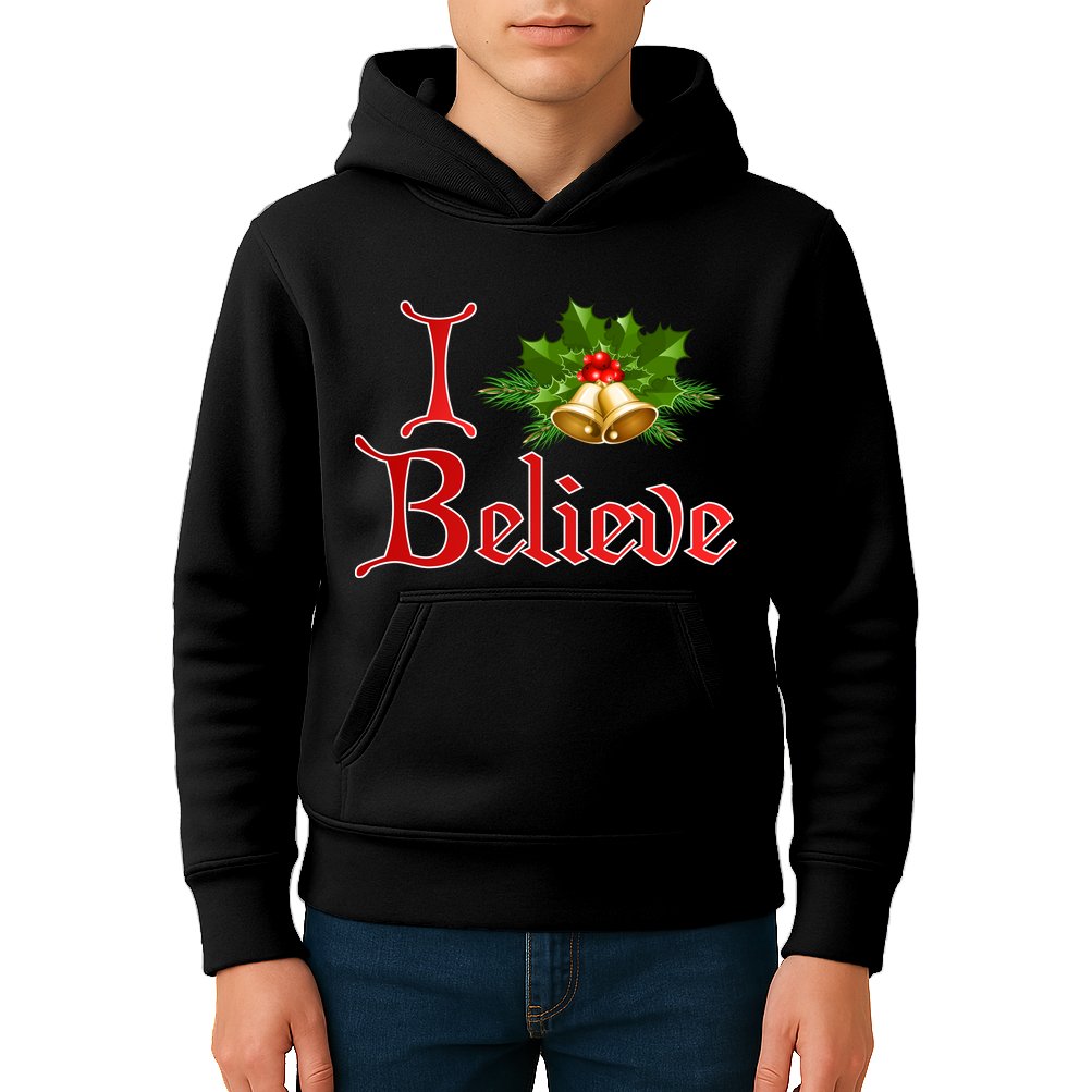 I Believe Christmas Bells Kids Hoodie