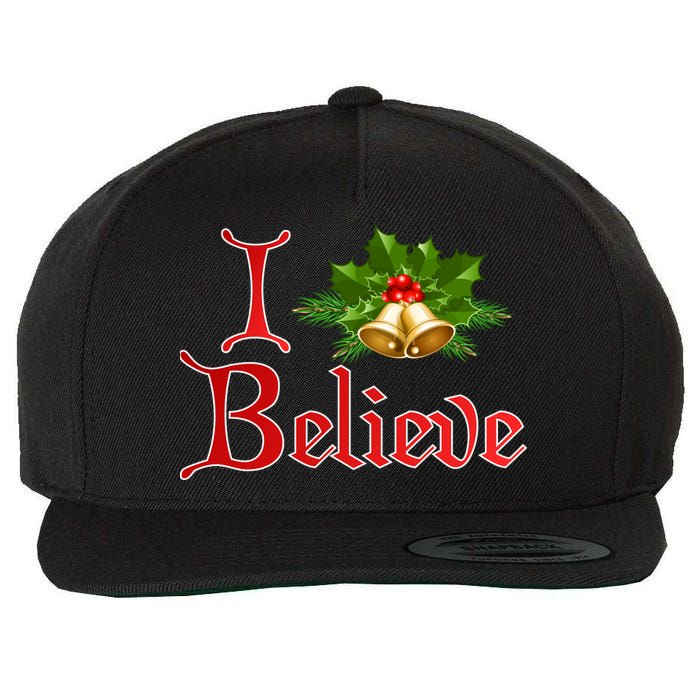 I Believe Christmas Bells Wool Snapback Cap