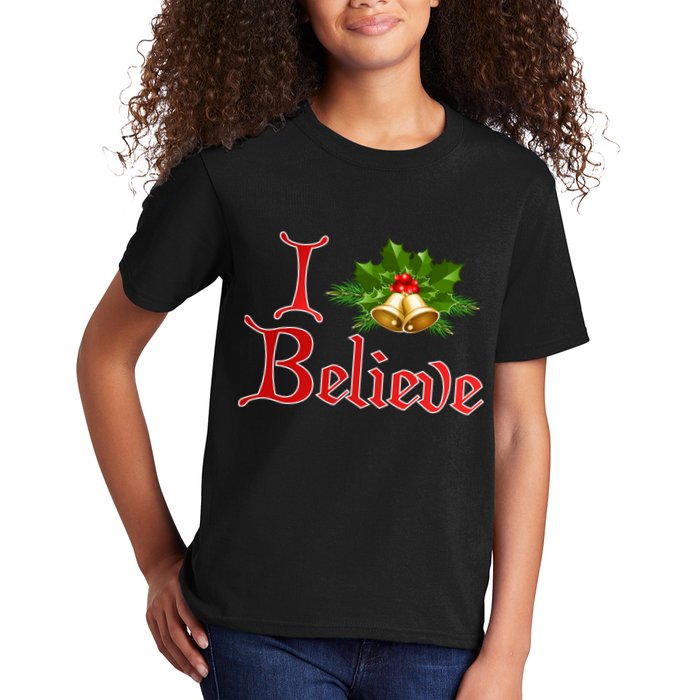I Believe Christmas Bells Kids T-Shirt