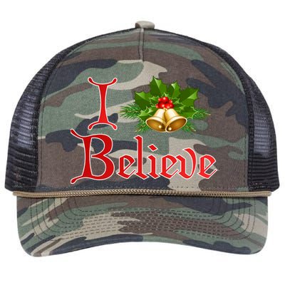 I Believe Christmas Bells Retro Rope Trucker Hat Cap