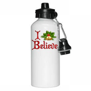 I Believe Christmas Bells Aluminum Water Bottle