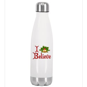 I Believe Christmas Bells Stainless Steel Insulated Water Bottle