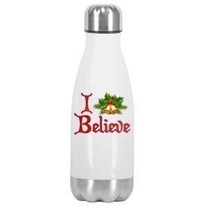 I Believe Christmas Bells Stainless Steel Insulated Water Bottle