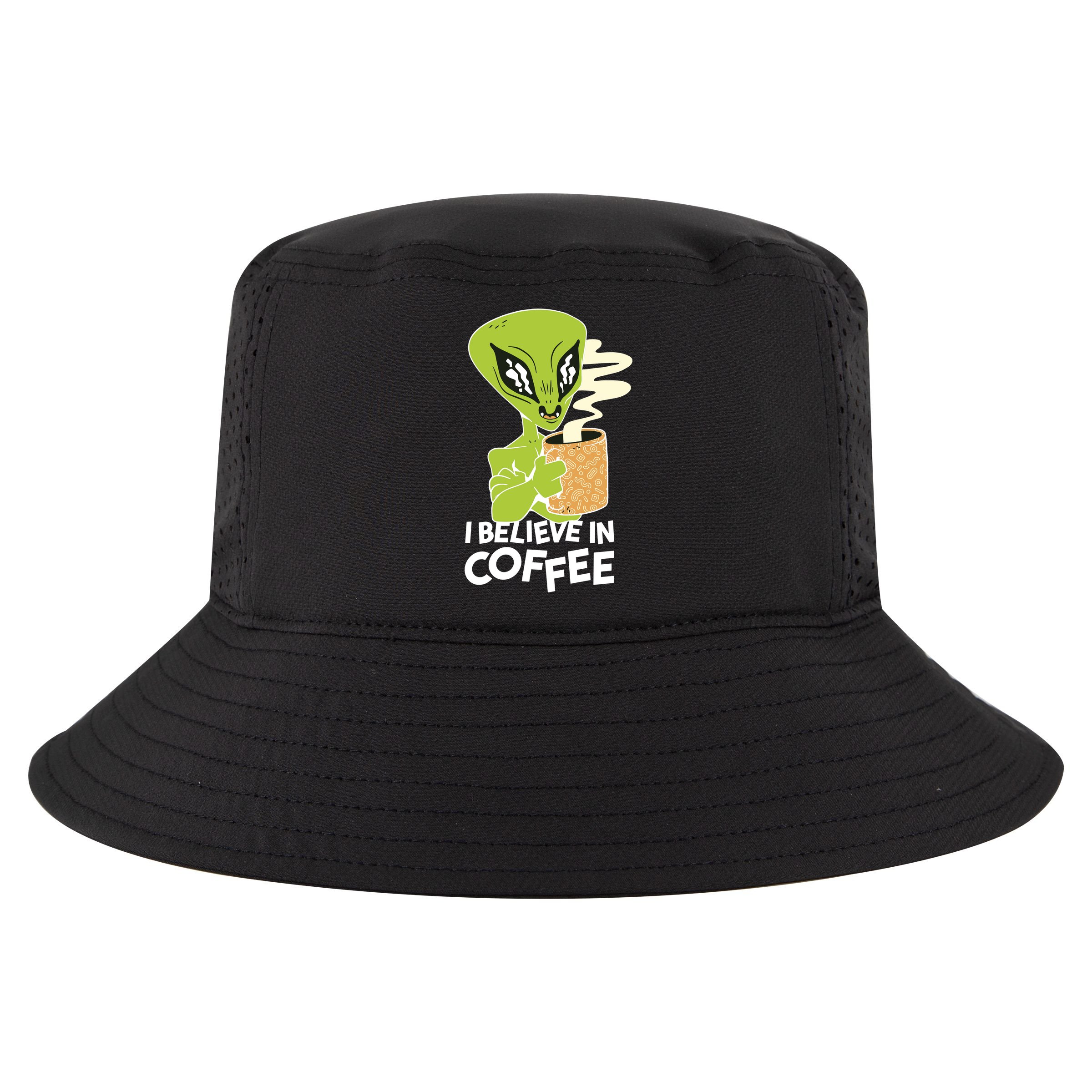 I Believe In Coffee Alien Cool Comfort Performance Bucket Hat