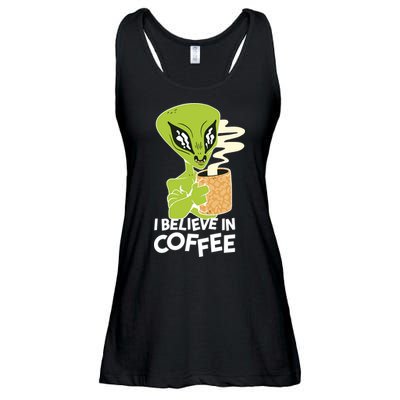 I Believe In Coffee Alien Ladies Essential Flowy Tank
