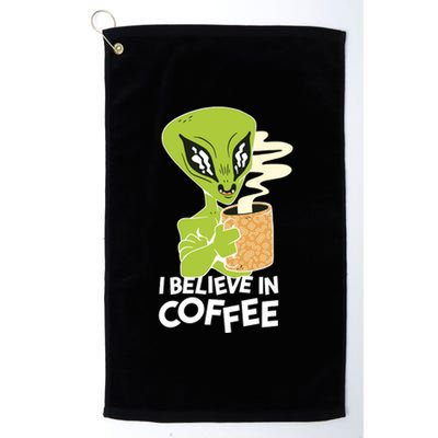 I Believe In Coffee Alien Platinum Collection Golf Towel