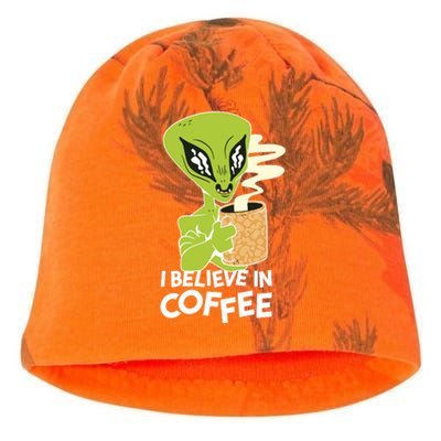 I Believe In Coffee Alien Kati - Camo Knit Beanie