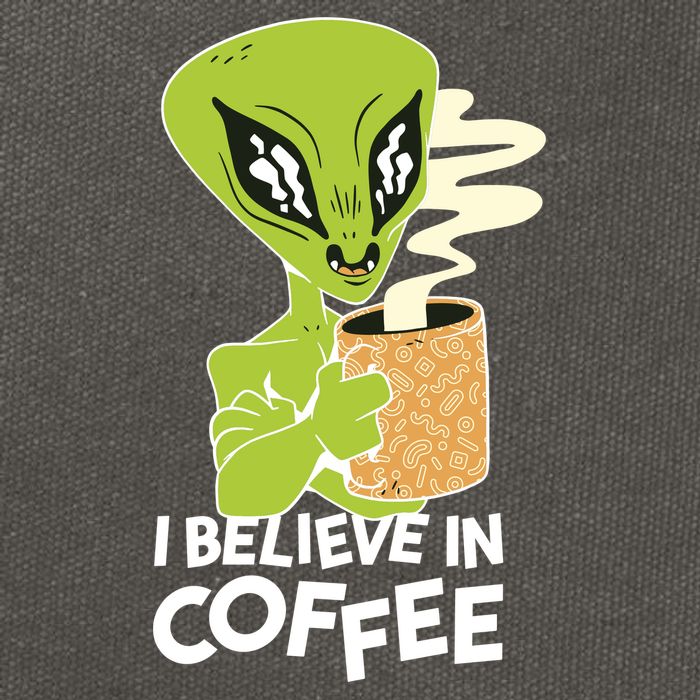 I Believe In Coffee Alien Cotton Canvas Backpack