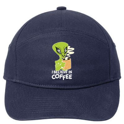 I Believe In Coffee Alien 7-Panel Snapback Hat