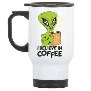 I Believe In Coffee Alien Stainless Steel Travel Mug