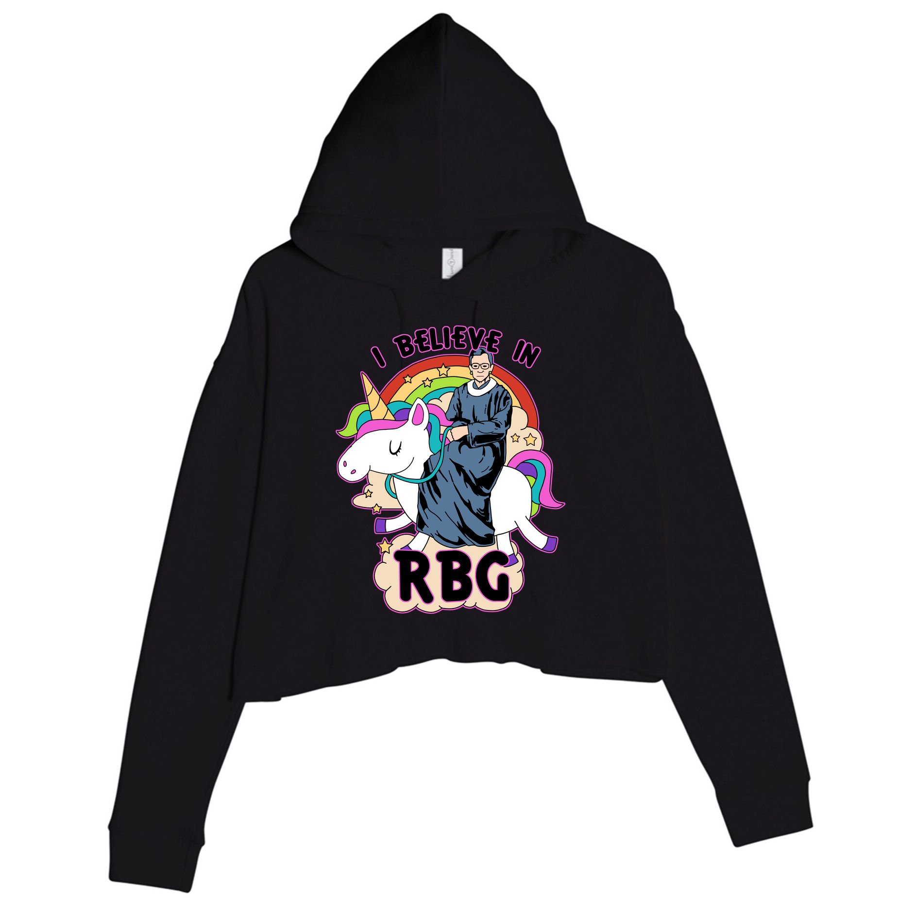 I Believe In RBG Ruth Bader Ginsburg  Crop Fleece Hoodie