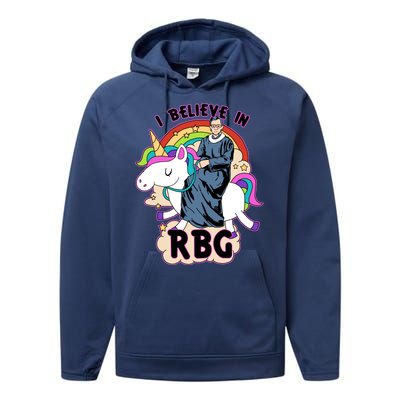 I Believe In RBG Ruth Bader Ginsburg  Performance Fleece Hoodie