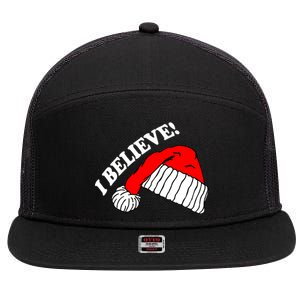 I Believe In Santa Claus Christmas 7 Panel Mesh Trucker Snapback Hat