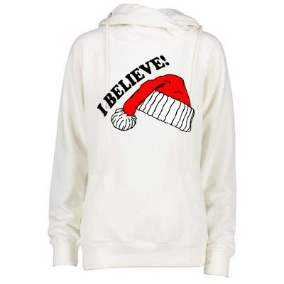 I Believe In Santa Claus Christmas Womens Funnel Neck Pullover Hood