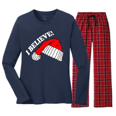 I Believe In Santa Claus Christmas Women's Long Sleeve Flannel Pajama Set 