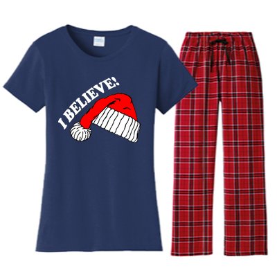 I Believe In Santa Claus Christmas Women's Flannel Pajama Set