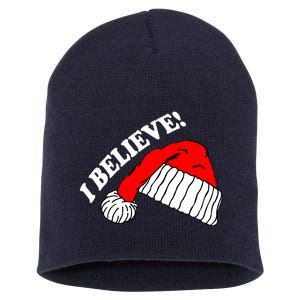 I Believe In Santa Claus Christmas Short Acrylic Beanie