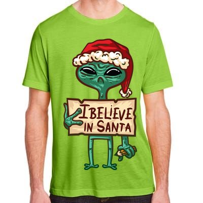 I Believe In Santa Funny Alien Christmas Adult ChromaSoft Performance T-Shirt