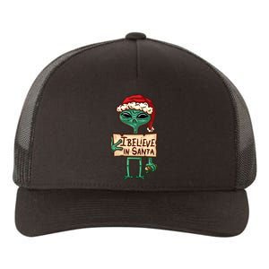 I Believe In Santa Funny Alien Christmas Yupoong Adult 5-Panel Trucker Hat