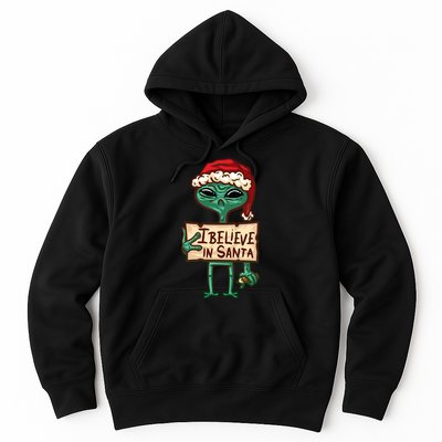 I Believe In Santa Funny Alien Christmas Hoodie