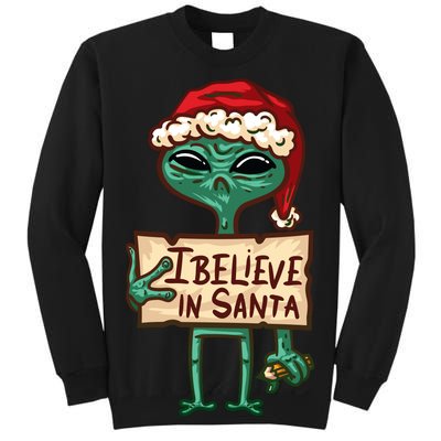 I Believe In Santa Funny Alien Christmas Sweatshirt