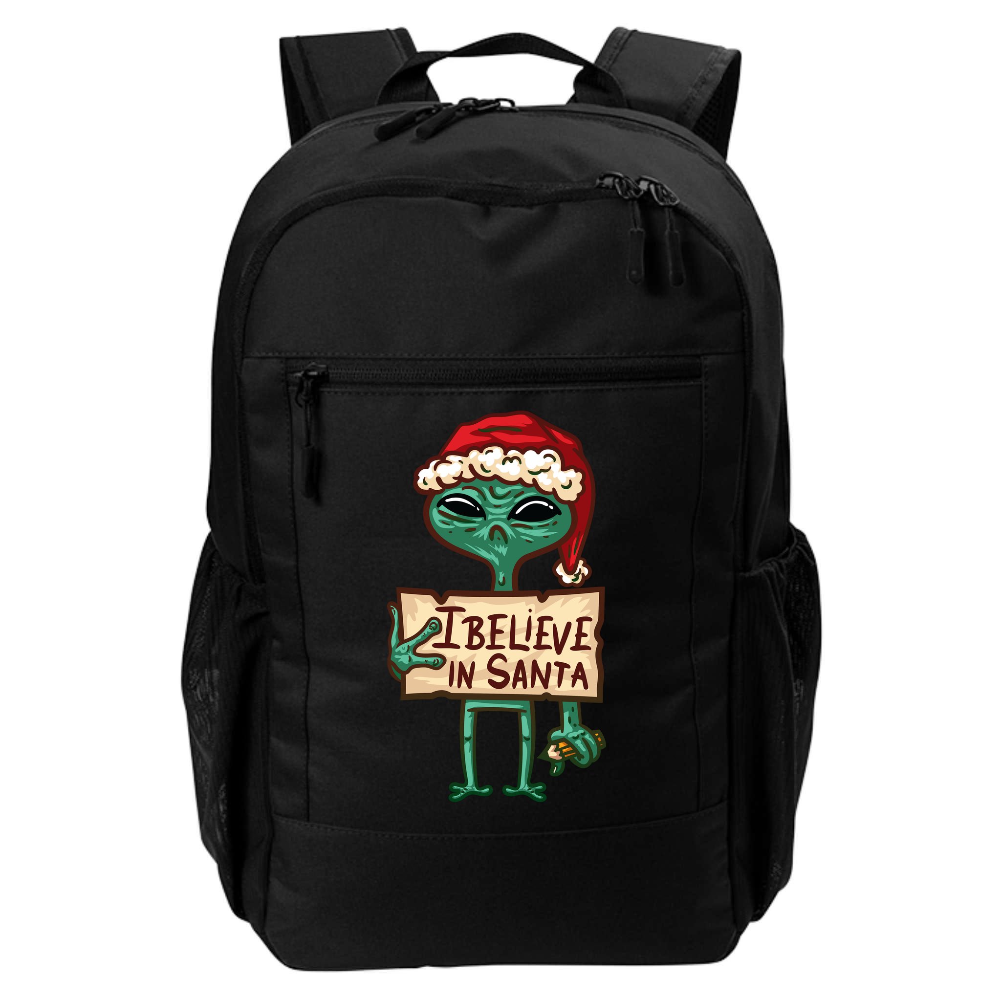 I Believe In Santa Funny Alien Christmas Backpack